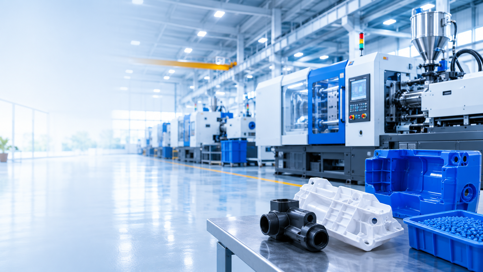 Modern plastic injection moulding machinery and components